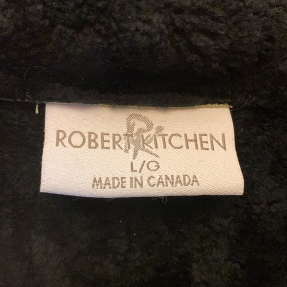 Robert Kitchen Yellow Green Faux Suede Vintage Jacket with Shearling accents - Picture 4 of 5